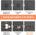 Pet Feeding Mat-Absorbent Pet Placemat Rubber Backing Quick Dry Water Mat for Dog Cat for Food and Water Bowl with Waterproof - Image 2