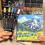 Professional Art Use 48-Color Acrylic Paint Markers, Dual-Tip Fine and Brush Tip Pens, Suitable for Stone, Wood, Calligraphy - Image 4