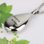 Teardrop Ashes Necklace Keepsake Urn Pendant Simple Elegant Cremation Memorial Jewelry -Always in my heart - Image 4