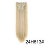 Synthetic 24Inch 16 Clips in Hair Extensions Long Straight Hairstyle Blonde Black Hairpieces Heat Resistant False Hair Daily Use - Image 15
