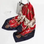 90*90cm Square Silk Scarves Women Hijab Shawls Fashion Print Kerchief Femme Head Scarf Foulard Bandana Beach Pareo - Image 4