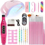 LINMANDA Professional USB Electric Nail Drill Polish File Kit with UV LED Nail Lamp Gel Manicure Dryer Lamp Acrylic Starter Set
