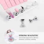 Nail Stand Set for Press On Nail Display Practice Art Magnetic Fake Nail Holder for Painting NailsStand with Reusable Putty Clay - Image 3