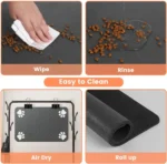 Pet Feeding Mat-Absorbent Pet Placemat Rubber Backing Quick Dry Water Mat for Dog Cat for Food and Water Bowl with Waterproof - Image 4