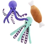 Squeaky Octopus Dog Toy, Pineapple Plush Chew Toy with Squeaker&CrinkleTentacles,InteractiveDentalPuppyToy for Small Medium Dogs - Image 7