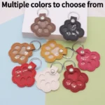 Leather Memorial Pet Hair Storage Bag Cat Paw Keychain DIY Homemade Pet Memorial Keychain for Commemorative Gift Bag Wallet - Image 3