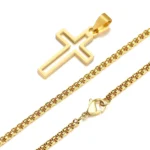 Casual Hollow Cross Necklaces for Men Boys,Waterproof Stainless Steel Cross Pendant Necklace,Religious Faith Prayer Jewelry Gift - Image 13