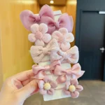 10 Pieces Of Cute And Sweet Style Bow Flower Design, Strong Elasticity, Does Not Damage Hair, Suitable For Ponytail Hair Accesso - Image 4