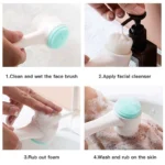 3D Double Silicone Facial Cleansing Brush Manual Massage Facial Brush Soft Bristles Exfoliator Double Sided Face Wash Brush - Image 4