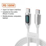 Toocki 100W Type C to Type C Cable PD Fast Charging Charger USB C to USB C Display Cable For Macbook iPad Data Cord Wire - Image 9
