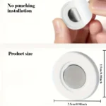 3pcs No Drill Magnetic Remote Holder - Wall Mount for TV/AC/DVD Remotes, White Space-Saving Design - Image 4