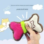 1PC Plush Dog Squeaky Toy Bone Chew Toy for Small Medium Breeds Aggressive Chewers Puppy Teeth Cleaning Fun Play Pet Accessory - Image 5