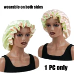 1Pc Double-Layered Minimalist Hair Bonnet Satin Bonnet Sleep Caps Can Be Worn on Both Sides Versatile Cap for Men/Women - Image 11