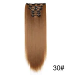 Synthetic 24Inch 16 Clips in Hair Extensions Long Straight Hairstyle Blonde Black Hairpieces Heat Resistant False Hair Daily Use - Image 8