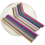 Colorful Reusable Drinking Straw Metal Straws 304 Stainless Steel Straws Set with Brush Bar Cocktail Straw for Glasses Drinkware - Image 3