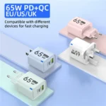65W High Speed Charge Phone Charger For iPhone 14 13 Xiaomi Huawei Samsung Oneplus Fast Charging Mobile Phone Wall Power Adapter - Image 2