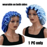 1Pc Double-Layered Minimalist Hair Bonnet Satin Bonnet Sleep Caps Can Be Worn on Both Sides Versatile Cap for Men/Women - Image 7