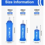 1pc150ml/250ml/500ml Outdoor Collapsible Silicone Bite Size Water Bottle Running Camping Hiking Travel Convenient Water Bottle - Image 2