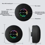 Mini Portable LED Bluetooth Speaker New Bathroom Waterproof Large Suction Cup Speaker Wireless Outdoor Sports Stereo Speaker - Image 2