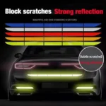 Car Wheel Hub Reflective Stripes Door Handle Safety Warning Sticker Car Rear Warning Tape Automobile Sticker Exterior Accessorie - Image 5