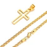 Casual Hollow Cross Necklaces for Men Boys,Waterproof Stainless Steel Cross Pendant Necklace,Religious Faith Prayer Jewelry Gift - Image 7