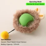 iLMH 1/2 PCS Cat Interactive Ball Toy Automatic Rolling Ball Faux Tail Rechargeable Smart Pet Electric Toy Pet Toy Imitate Mouse - Image 15