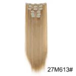Synthetic 24Inch 16 Clips in Hair Extensions Long Straight Hairstyle Blonde Black Hairpieces Heat Resistant False Hair Daily Use - Image 11