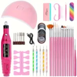 LINMANDA Professional USB Electric Nail Drill Polish File Kit with UV LED Nail Lamp Gel Manicure Dryer Lamp Acrylic Starter Set - Image 11
