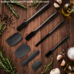 Silicone Kitchenware 6-Piece Set, Cream Scraper, Spatula, Oil Brush, Size Scraper Set Baking Tool, Non-Integrated Hand - Image 2