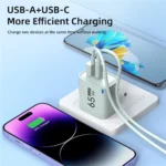 65W High Speed Charge Phone Charger For iPhone 14 13 Xiaomi Huawei Samsung Oneplus Fast Charging Mobile Phone Wall Power Adapter - Image 4
