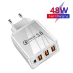 48W 3USB Fast Charger Type C QC 3.0 Portable Wall Charger PD Fast Charge EU/US Plug For Samsung Huawei Xiaomi Phone Wall Adapter