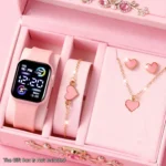 6-Piece Set of Fashion Electronic Watch Necklace Earrings Ring Set for Teenagers Boys and Girls, the Best Choice for Friend - Image 5