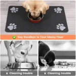 Pet Feeding Mat-Absorbent Pet Placemat Rubber Backing Quick Dry Water Mat for Dog Cat for Food and Water Bowl with Waterproof - Image 3