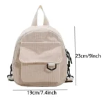 Mini Corduroy Backpack Ins Popular Cute Student Makeup Commuting Bag - Image 2