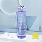 Sports Water Bottle with Time-Tracking Straw Leak Proof Locking Flip Cover for Easy Carry Ideal for Outdoor Adventures - Image 7