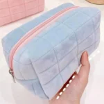Solid Fur Cosmetic Storage Bag Large Women Zipper Makeup Organizer Handbag Stationery Pencil Case Travel Make Up Toiletry Punch - Image 5