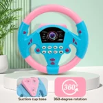 Eletric Steering Wheel Toy with Light Sound for Baby Kids Educational Portable Simulated Driving Steering Wheel Vocal ToysToys - Image 2