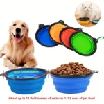 Portable Pet Food Bowl  Durable TPR Bowl  Cat and Dog Food Pet Silicone Collapsible Bowl Portable Travel Outdoor Water Food Bowl - Image 3