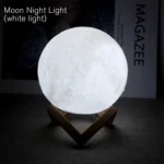 Moon Lamp LED Night Light Battery Powered With Stand Starry Lamp For Bedroom Decor Night Lights Kids Gift Moon Lamp - Image 7
