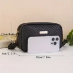 Minimalist Mini Fashionable Quilted Crossbody Bag Wallet, Trendy PU Shoulder Bag, WOMEN'S Casual Handbag and Mobile Phone Wallet - Image 2