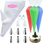 Silicone Piping Bags and Tips Set Cake DIY Decorating Kit with Stainless Steel Nozzle Reusable Silicone Pastry Baking tool - Image 8