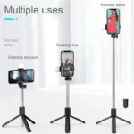 Phone Selfie Stick Tripod Bluetooth Remote Wireless Selfi Stick Phone Holder With Beauty LED Fill Light For Phone Live Streaming - Image 4