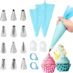 Silicone Piping Bags and Tips Set Cake DIY Decorating Kit with Stainless Steel Nozzle Reusable Silicone Pastry Baking tool - Image 13
