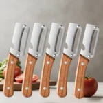 Kitchen Peeler Stainless Steel Vegetable Peeler with Wooden Handle for Peeling and Slicing Fruits and Vegetables Kitchen Tool - Image 8