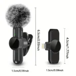 Wireless Lavalier Microphone With Windproof Cover Audio Video Recording Mini Mic For iPhone Android Mobile Phone Microphone - Image 2