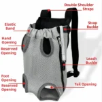 Breathable Mesh Pet Front Bag Adjustable Strap Double Shoulder Pet Carrier Backpack Lightweight Hands-free Dog Carrying Bag - Image 5
