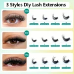 60D80D100D Thick False Eyelashes with Mixed Length, D Curl Cat-Eye Style for a Fluffy And Dramatic Look Suitable for Beginners - Image 4