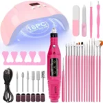 LINMANDA Professional USB Electric Nail Drill Polish File Kit with UV LED Nail Lamp Gel Manicure Dryer Lamp Acrylic Starter Set - Image 10