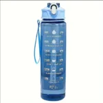 800ml/27oz Large Capacity Sports Water Bottle Leak Proof Plastic Drinking Cup With Time Scale Suitable For Travel Fitness Sports - Image 7