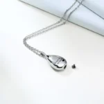 Teardrop Ashes Necklace Keepsake Urn Pendant Simple Elegant Cremation Memorial Jewelry -Always in my heart - Image 5
